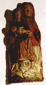 Anna-selv-tredje, sjælden træfigur fra 1400-tallet.
